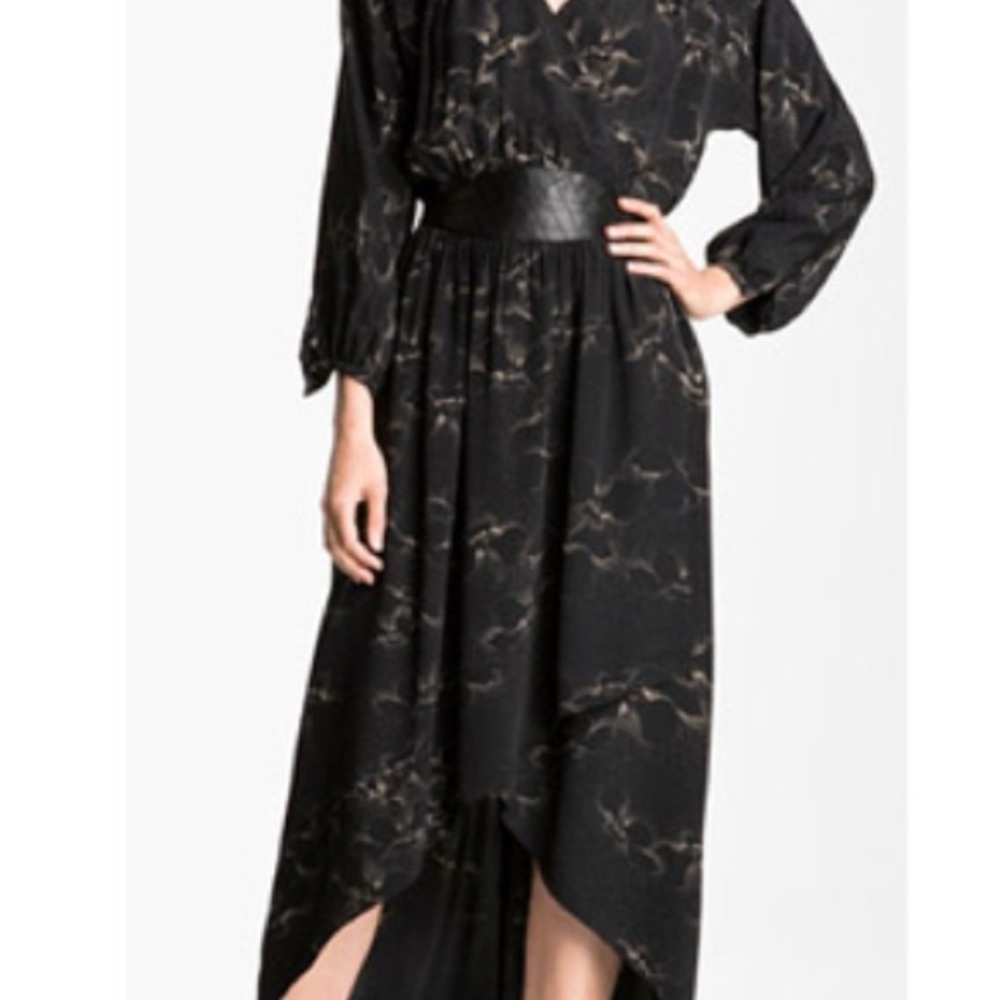 Rebecca Taylor Black and White Asymmetrical Wrap Gown